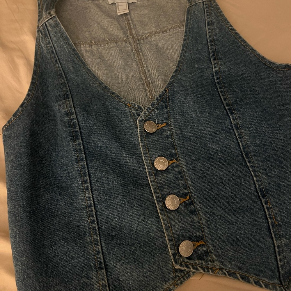 Denim Button-Up Vest